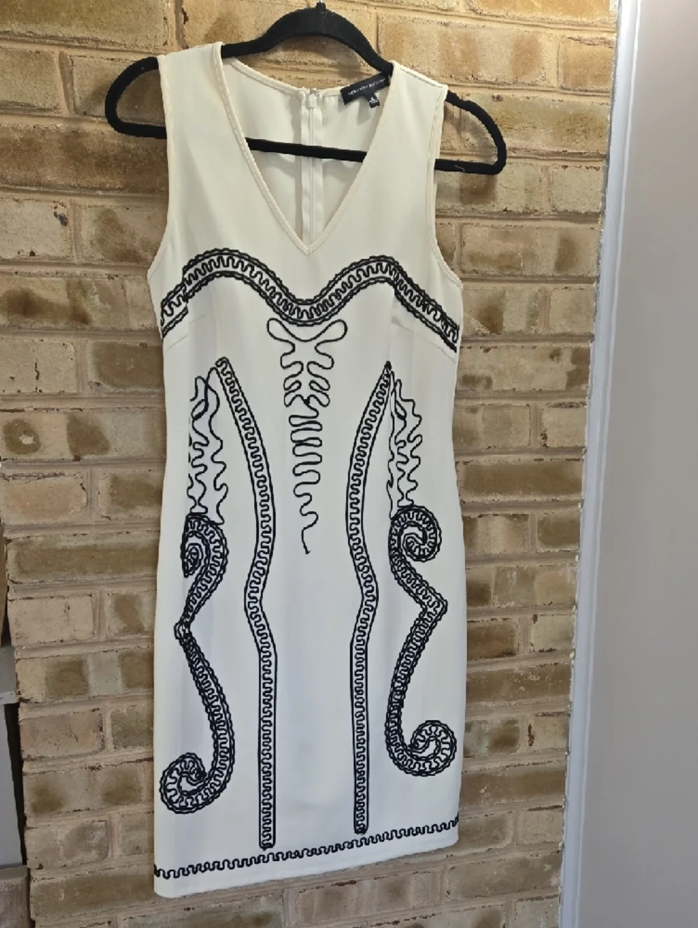 Spenser Jeremy Ivory Midi Dress with Black Embroidery - Picture 2 of 13